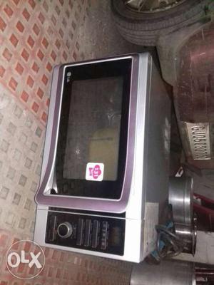 White And Purple LG Countertop Microwave Oven