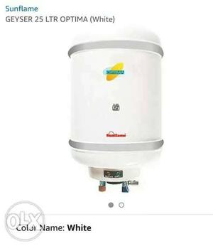 White Sunflame Geyser Shower Heater 25Lts