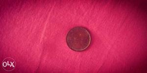 Antique one paisa Round bronze Coin of year 