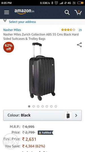 Black Nasher Miles Zurich Collection ABS Hard-sided Suitcase