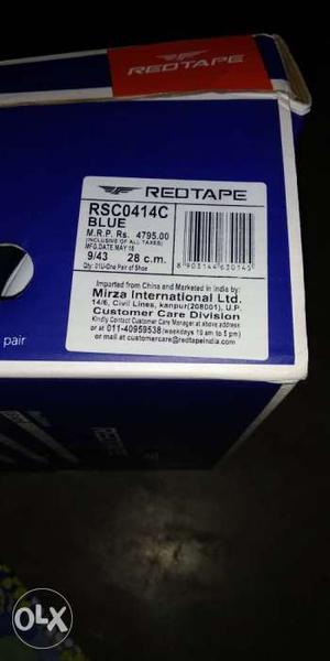 Blue And White Red Tape Box