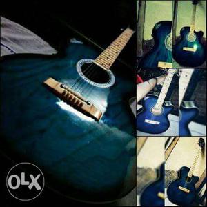 Blue Steel String Guitar Collage