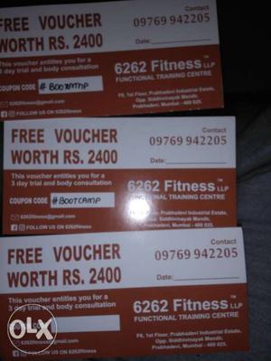 Fitness centre vouchers.. price negotiable if all