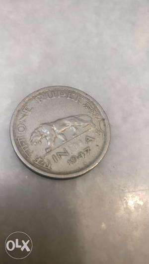Independence year 1 rupee coin