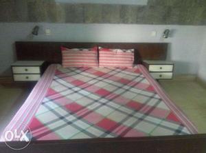 King Size Double Bed for Sale with Side Storage Drawers !!