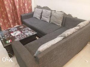 L Shape 6 Seater Sofa Set + Center table