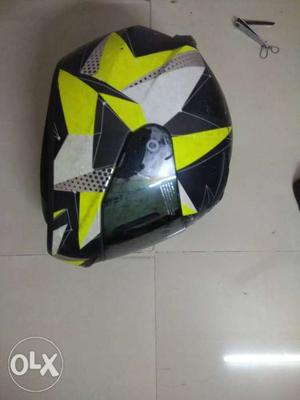LS2 Helmet Yellow, White, And Black Full-face