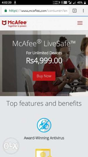 McAfee premium account details for unlimited