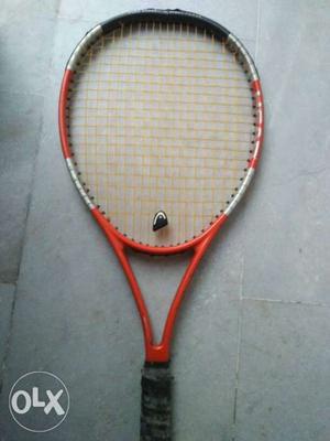Orange And White Tennis Racket