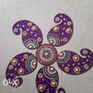 Purple-and-brown Paisley Flower Decor