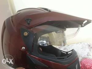 Red Full-face Motocross Helmet