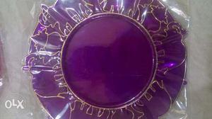 Round Black And Purple Ceramic Plate