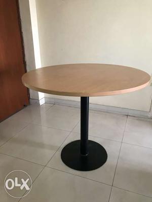 Round table with metal base