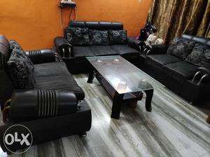 Seven seater sofa set complete with center table