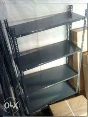 Steel racks (2) grey with five shelves n complete
