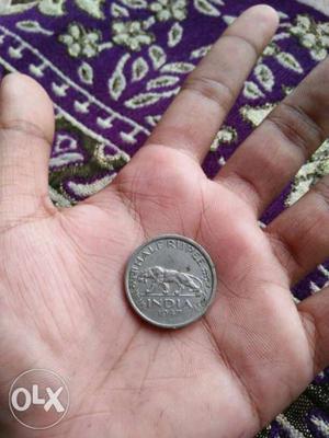 This is a half rupee coin of India 