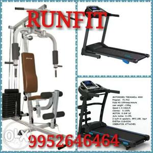 Three Exercise Equipment Collage With Text Overlay