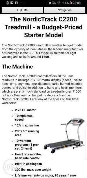 Treadmill of Norditrack c for sale, import
