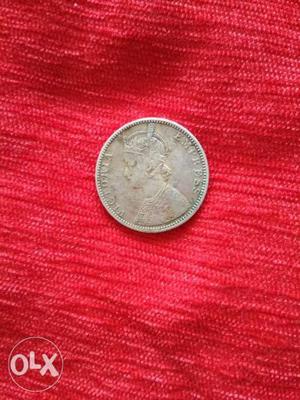 Victoria Empress  One Rupee Silver Coin