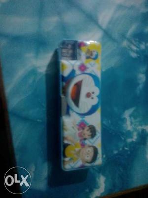 Yellow, White, And Blue Doraemon Pencil Case