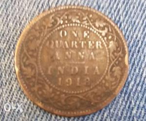 100 Years Old "One Anna Quarter "