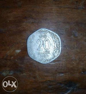 20 paisa Silver - coloured old coin