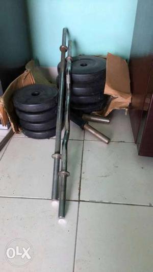 30 kg rubber weight with curling and plane rod