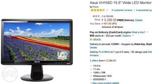 Asus VH168D 15.6 inch LED Backlit Monitor