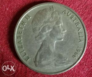  Australian 20 cents coin.