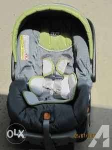 Baby's Black And Green Car Seat Carrier