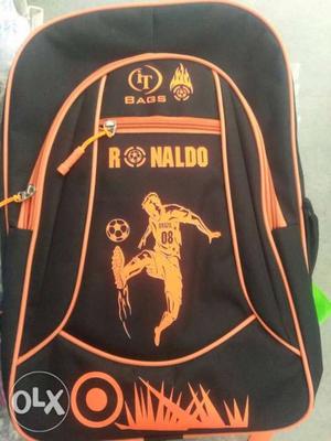 Black And Orange Ronaldo Backpack