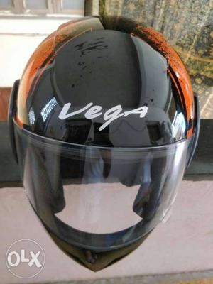 Black And Orange Vega Full-face Helmet