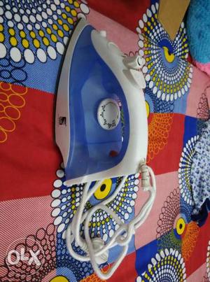 Blue And White Corded Clothes Iron