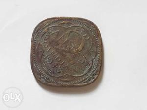  Bronze-colored 2 Indian Anna Coin