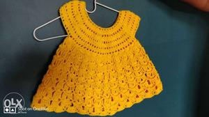 Girl's Yellow Knitted Dress
