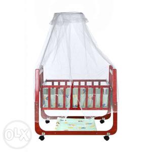 Mee Mee wooden baby cradle with swing and