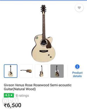 Natural Wood Gibson Venus Rose Rosewood Semi-acoustic Guitar