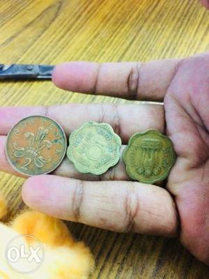 New pence 2ps  coin along with two indian