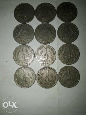 Old 1/4 paisee 12 coins for sell.
