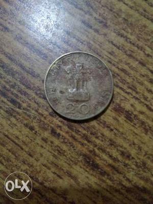 Old 20 paisi  antique coin for sell