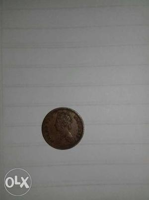One 1/12 Anna coin () coin, India with an