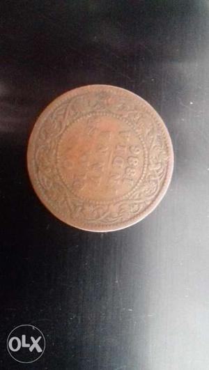 One quarter anna  british india coin