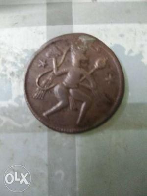 Original copper coin of Bajrangbali.