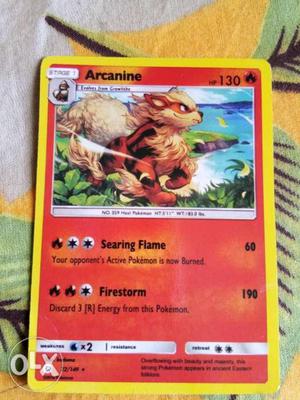 Pokemon Arcanine Trading Card
