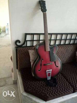 Red And Black F-hole Guitar