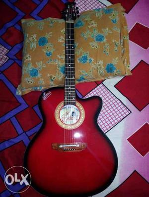 Red Burst Venetian-cutaway Acoustic Guitar