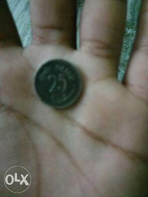 Round Black 25 Coin