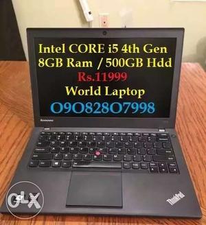 Rs. Intel CORE i5 4th GEN 8gb /500gb Ultrabook 12"