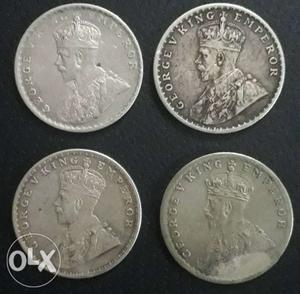 Sell one rupees 4 antiqe silver coins years of