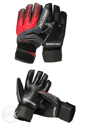 Shine stone finger save goalkeeper gloves